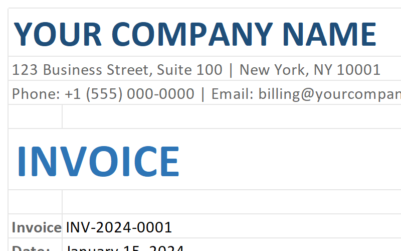 Invoice Template Layout