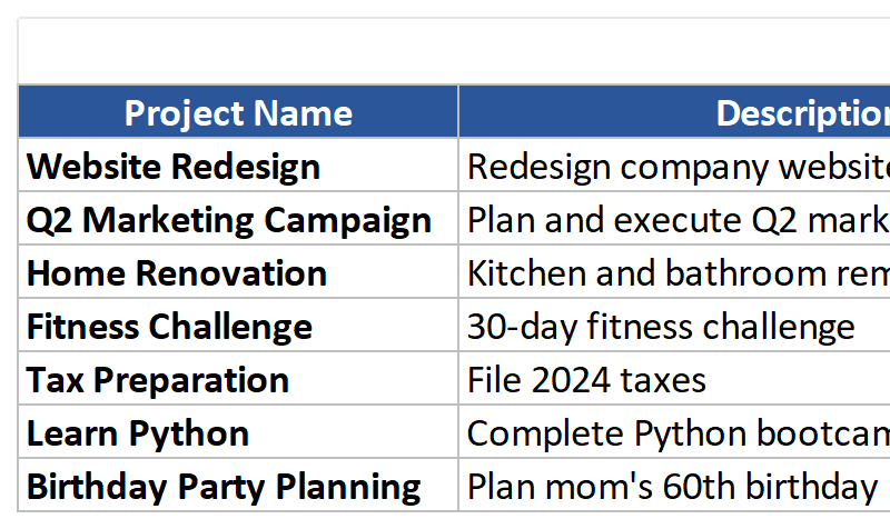 Projects View